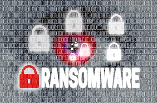 ransomware eye looks at viewer concept