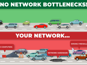 Network Bottleneck traffic jam example